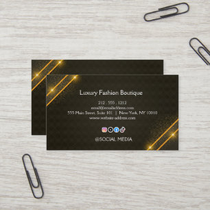 Carte de visite de la boutique de mode luxe noir o