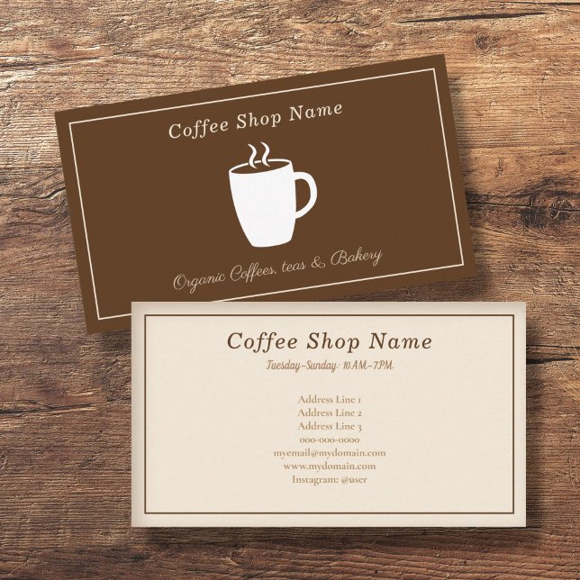 Carte de visite de la Boutique de Mug & Café (Coffee Shop Business Card)