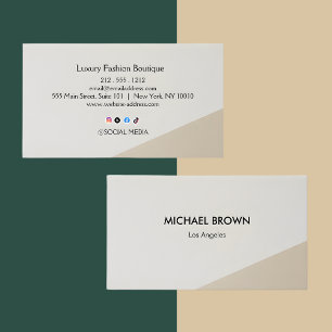 Carte de visite de la boutique de vêtements de lux