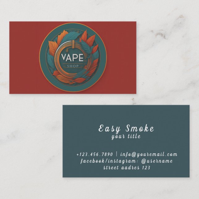 Carte de visite de la boutique fume colorée (Devant / Derrière)
