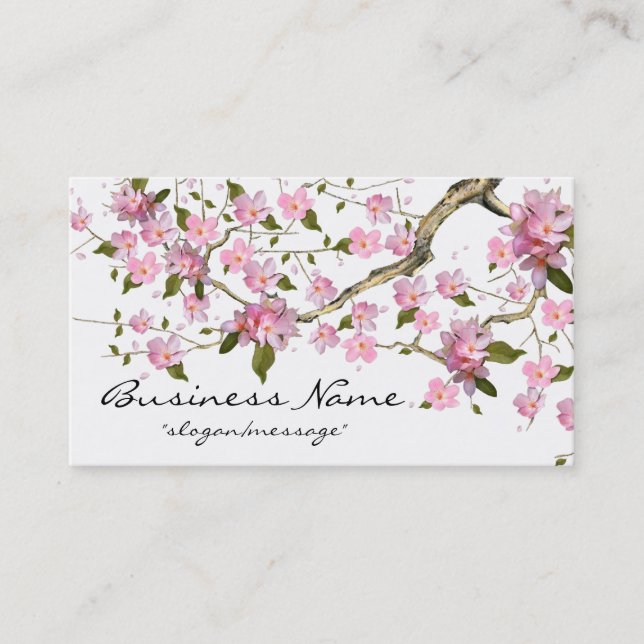Carte de visite de la branche d'arbre de fleurs de (Devant)