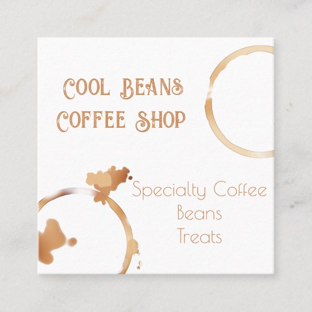 Carte de visite de la cafétéria Cercles de café (Devant)