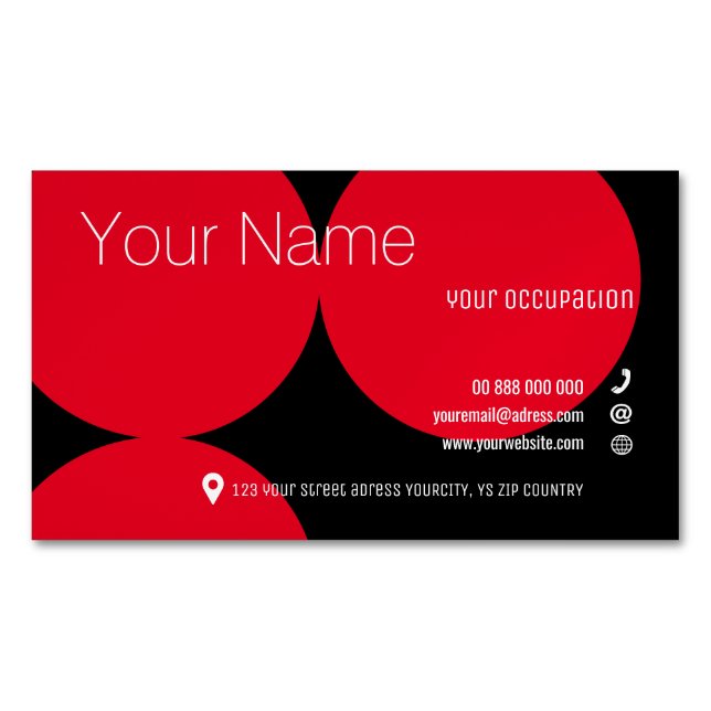 CARTE DE VISITE de la collection DOTS ROUGES (devant)