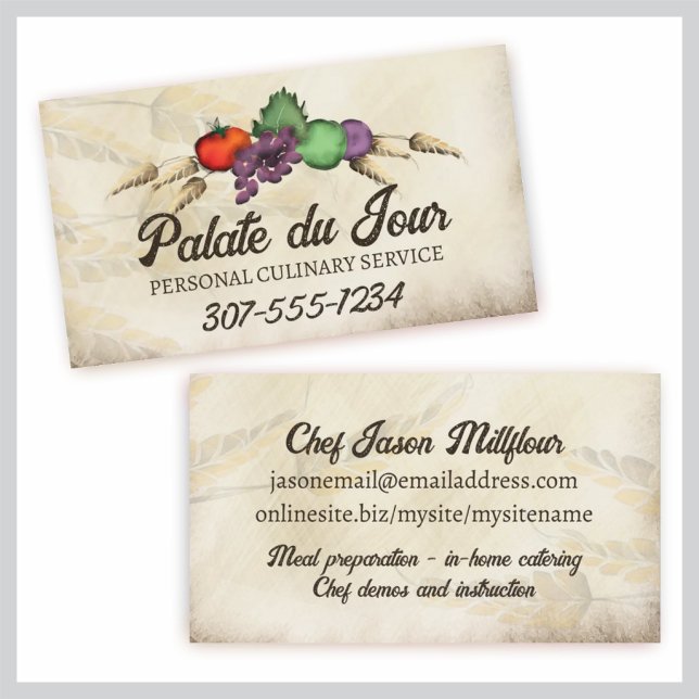 Carte de visite de la cuisine des fruits de blé to (Créateur téléchargé)