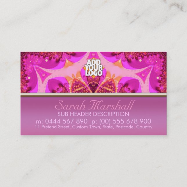 Carte de visite de la déesse de mode rose super (Devant)