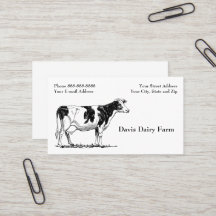 Carte de visite de la ferme laitière de bovins