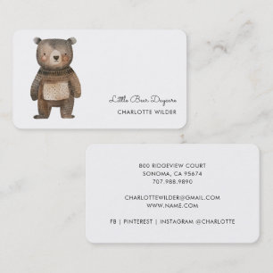 Carte de visite de la garderie Cute Little Bear