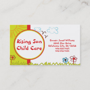Carte de visite de la garderie Sunshine