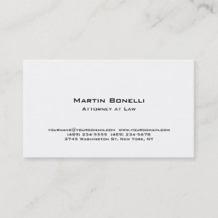 Carte de visite de la loi d'un procureur blanc pur