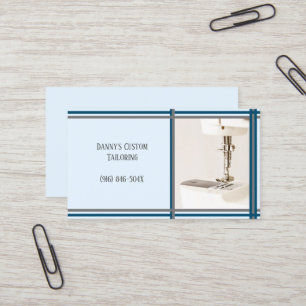 Carte de visite de la machine à coudre Blue Tailor
