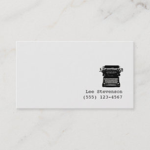 Carte de visite de la machine à écrire de l'éditeu