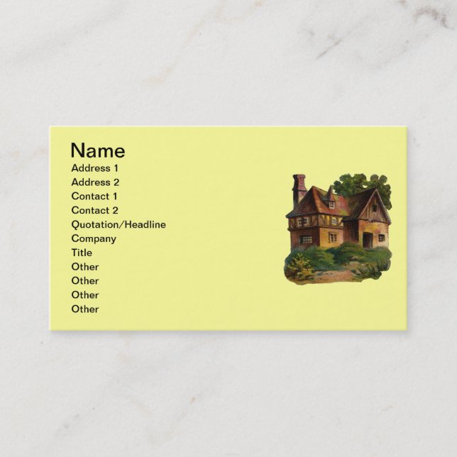 Carte de visite de la maison victorienne (Devant)