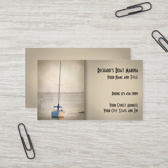 Carte de visite de la marina de vente de bateaux (Devant/Arrière en situation)