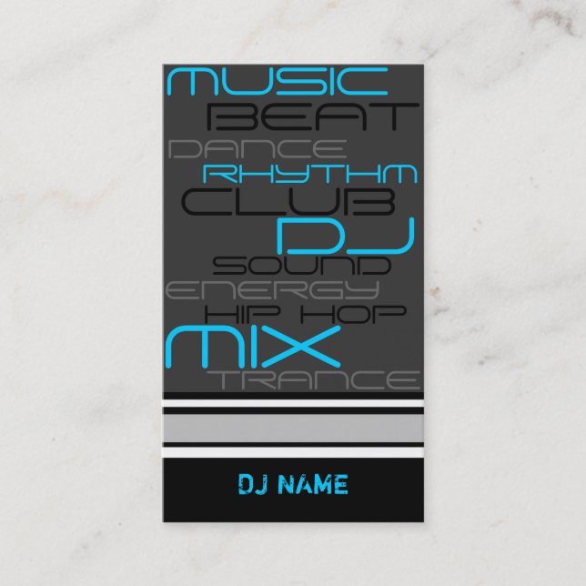 Carte de visite DE LA MEILLEURE QUALITÉ du DJ (Devant)