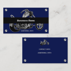 Carte de visite de la moto noir et bleu