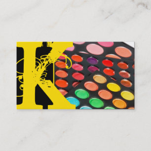 Carte de visite de la palette de maquillage jaune