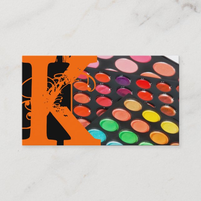 Carte de visite de la Palette de maquillage orange (Devant)