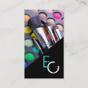 Carte de visite de la palette de maquillage turquo