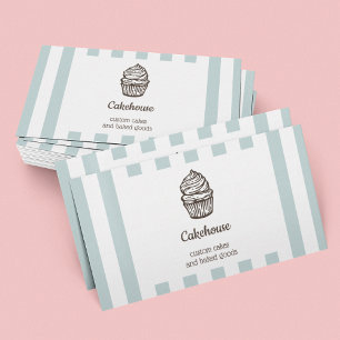 Carte de visite de la pâtisserie de style bleu fra