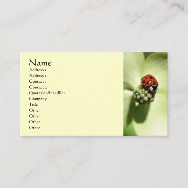 Carte de visite de la photographie de la nature de (Devant)