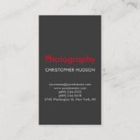 Carte de visite de la photographie en gris rouge