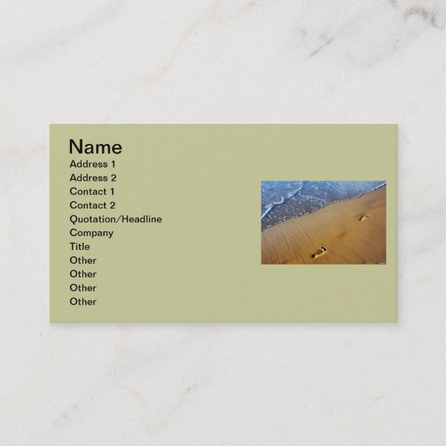Carte de visite de la plage (Devant)