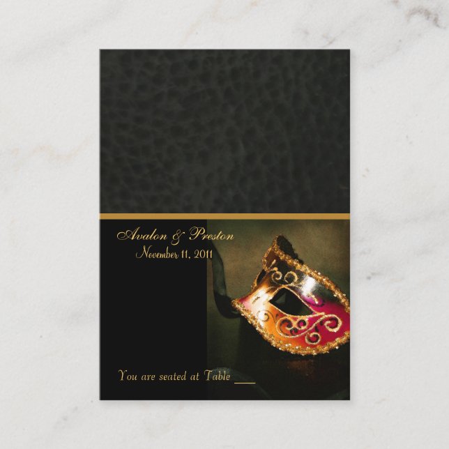 Carte de visite de la plaque de Mascarade vénitien (Devant)