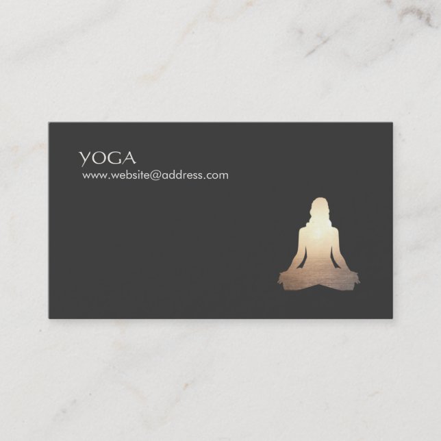 Carte de visite de la posture de méditation de Yog (Devant)