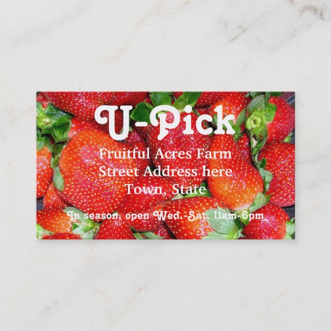 Carte de visite de la saison des fraises (Devant)