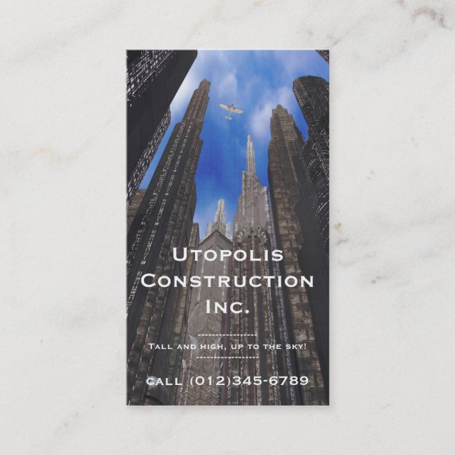 carte de visite de la société de construction (Devant)