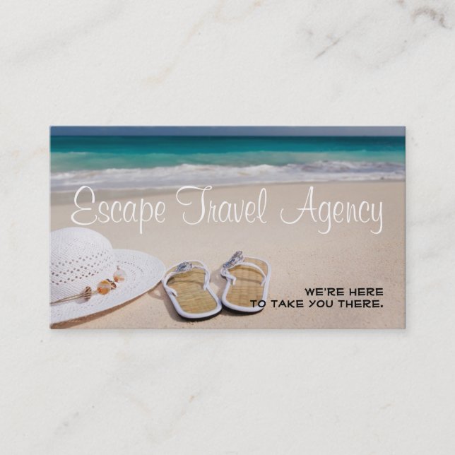 Carte de visite de l'agence de voyage de Sand Beac (Devant)