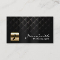 Carte de visite de l'agent d'achat de luxe Black &