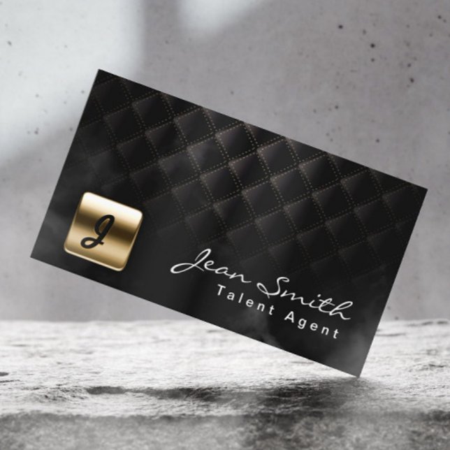 Carte de visite de l'agent de talent Black & Gold  (Créateur téléchargé)