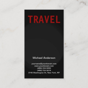 Carte de visite de l'agent de voyage Black Grey Re