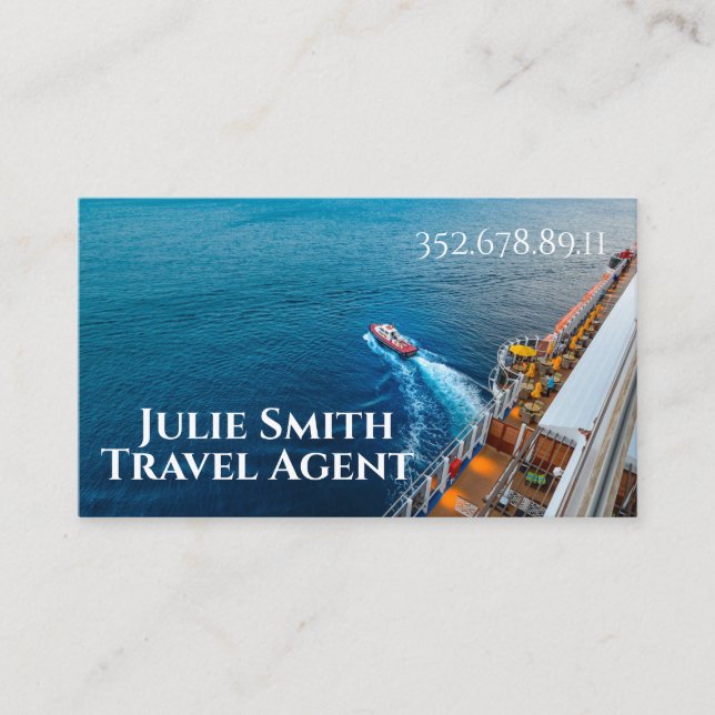 Carte de visite de l'agent de voyage de croisière (Devant)