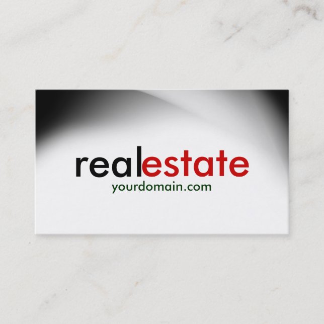 Carte de visite de l'agent immobilier blanc gris r (Devant)
