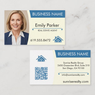Carte de visite de l'agent immobilier Code QR mode