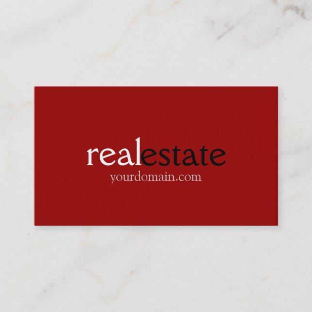 Carte de visite de l'agent immobilier Dark Red (Devant)