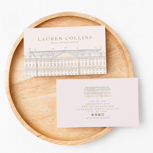 Carte de visite de l'agent immobilier élégant (Créateur téléchargé)