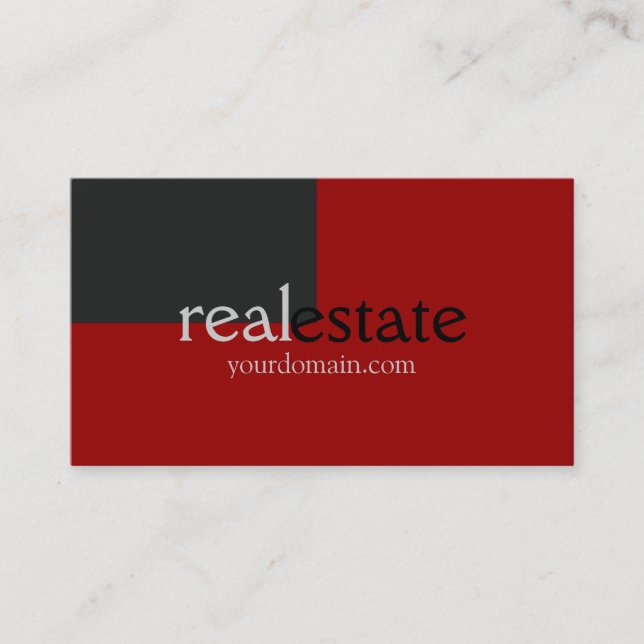 Carte de visite de l'agent immobilier gris-rouge t (Devant)