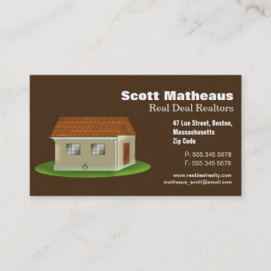 Carte de visite de l'agent immobilier Realtor Real