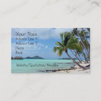 Carte de visite de lagon de Bora Bora