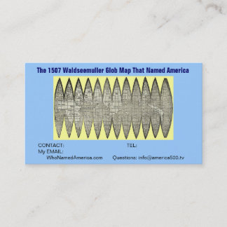 Carte de visite de l'anniversaire America500