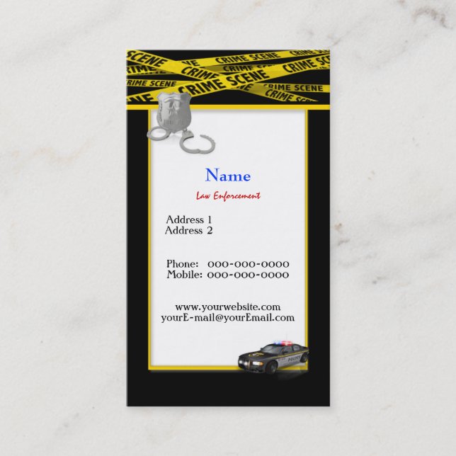 Carte de visite de l'application des lois (Devant)