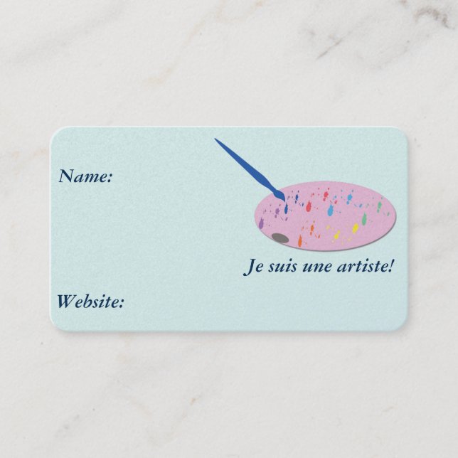 Carte de visite de l'artiste (Devant)