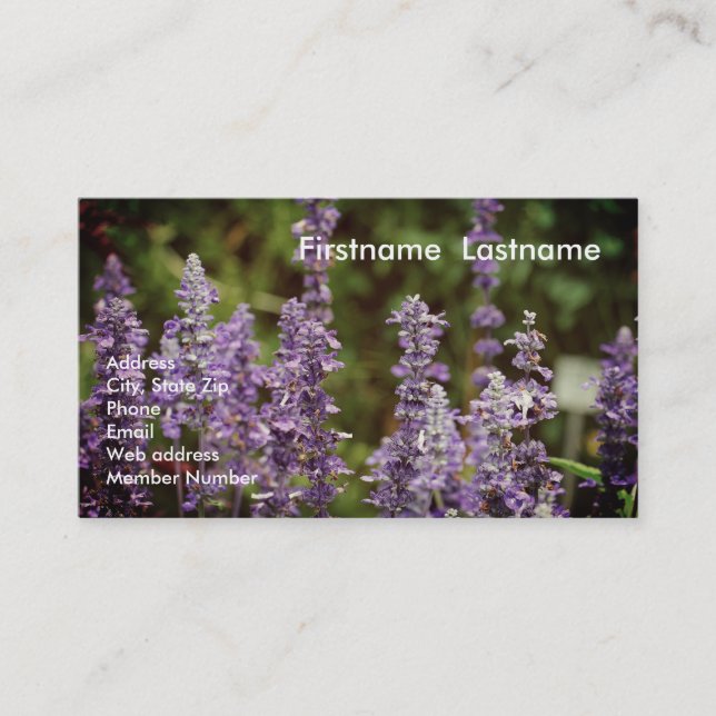 Carte de visite de lavande (Devant)