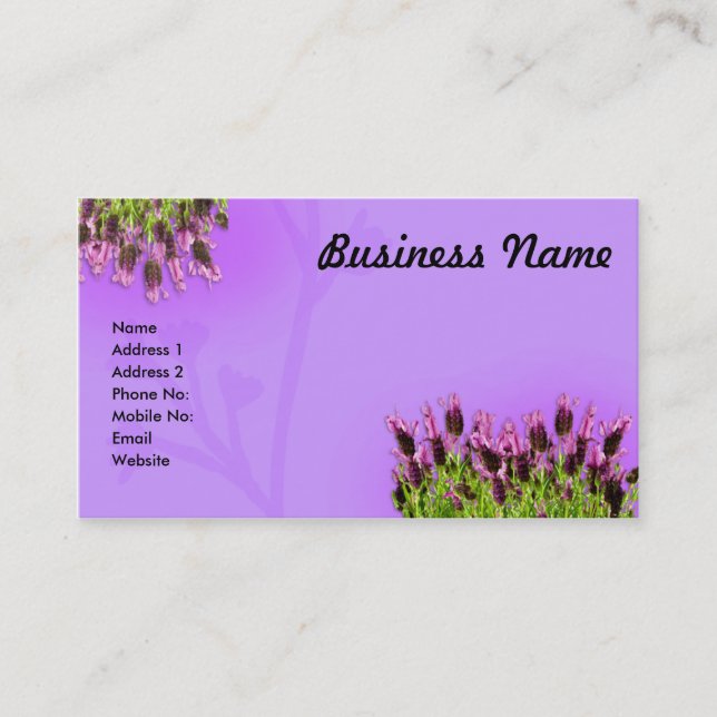 Carte de visite de Lavendar (Devant)