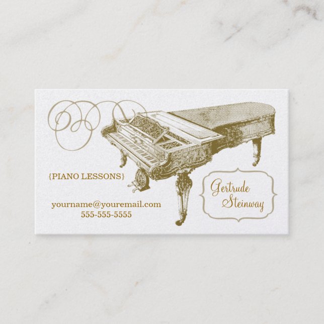 Carte de visite de leçon de piano (Devant)