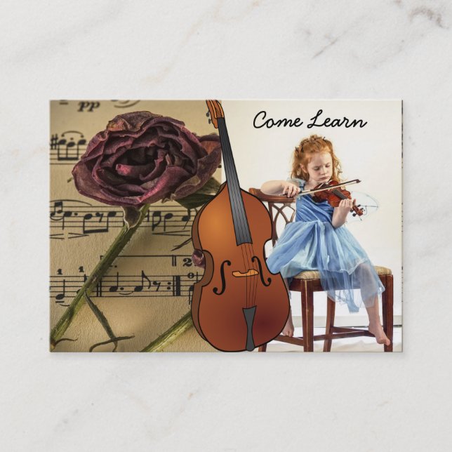 Carte de visite de leçon de violon (Devant)