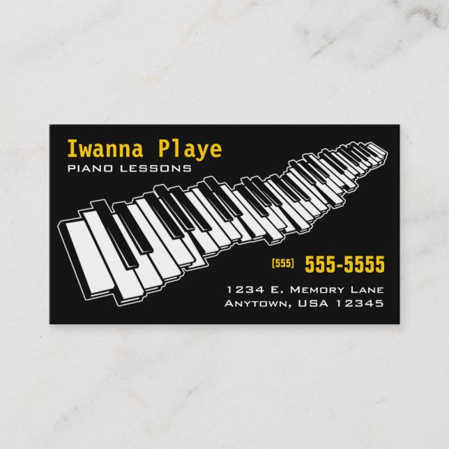 Carte de visite de leçons de piano (Devant)